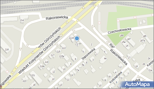 Poznań, Sulmierzycka, 1, mapa Poznania