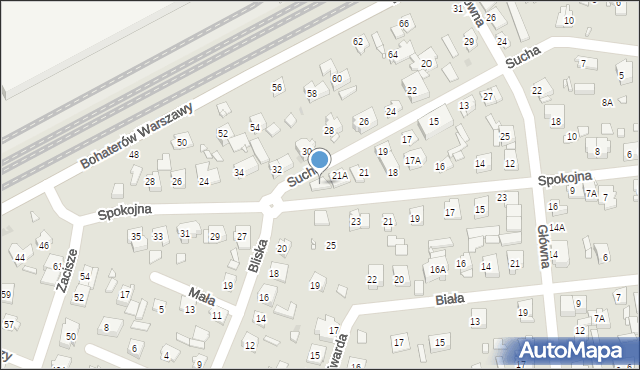 Pruszków, Sucha, 21B, mapa Pruszków