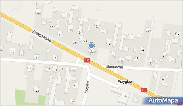 Przygłów, Sulejowska, 22, mapa Przygłów