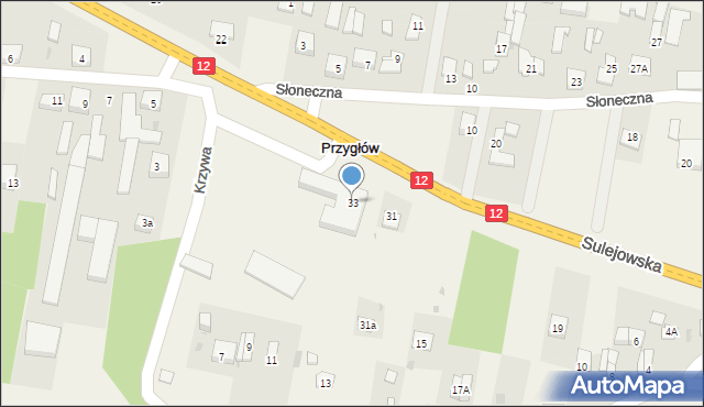 Przygłów, Sulejowska, 33, mapa Przygłów