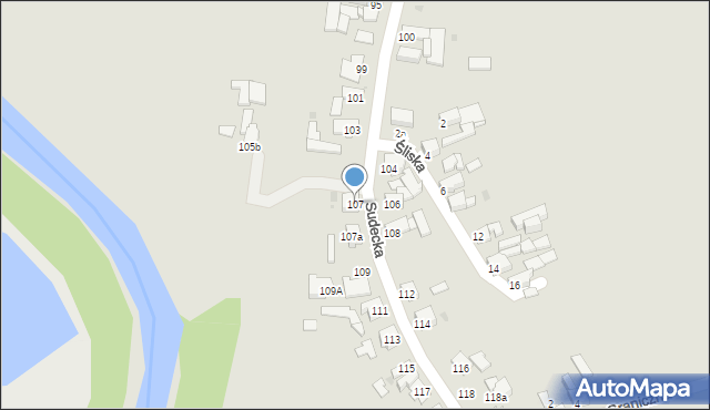 Racibórz, Sudecka, 107, mapa Racibórz