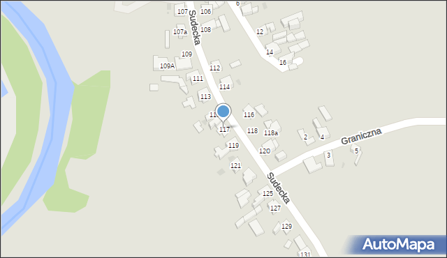 Racibórz, Sudecka, 117, mapa Racibórz