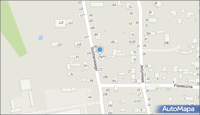 Radomsko, Sucharskiego Henryka, mjr., 174, mapa Radomsko