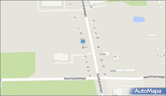 Radomsko, Sucharskiego Henryka, mjr., 65, mapa Radomsko