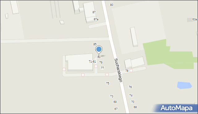 Radomsko, Sucharskiego Henryka, mjr., 81, mapa Radomsko