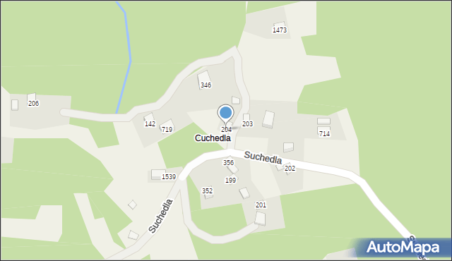 Radziechowy, Suchedla, 204, mapa Radziechowy