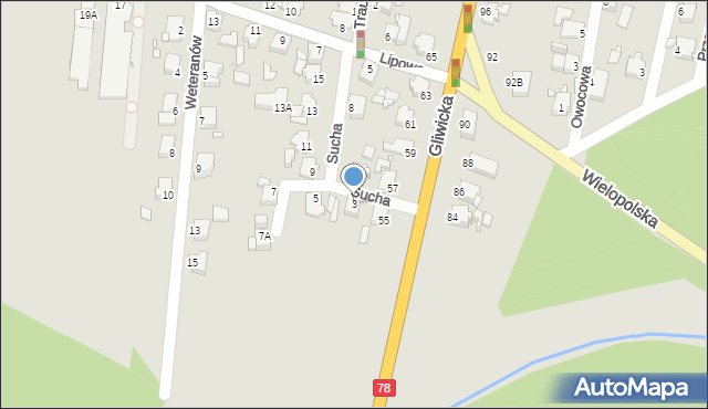 Rybnik, Sucha, 3, mapa Rybnika