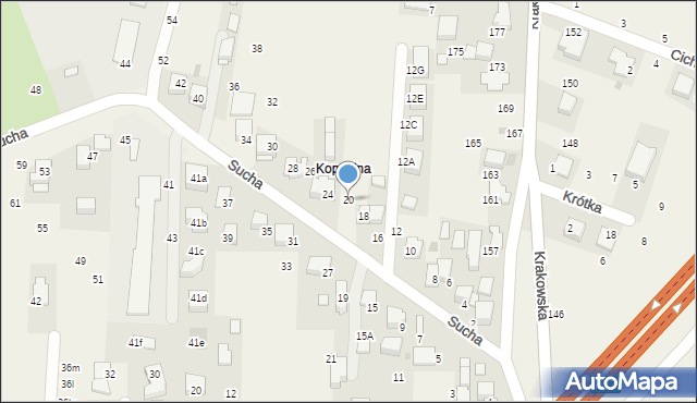 Rząska, Sucha, 20, mapa Rząska