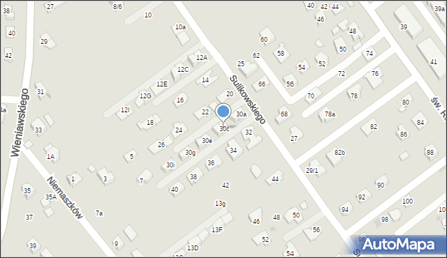 Rzeszów, Sulikowskiego Daniela, ks., 30c, mapa Rzeszów