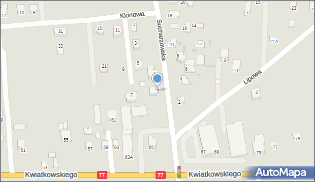 Sandomierz, Sucharzowska, 3, mapa Sandomierza