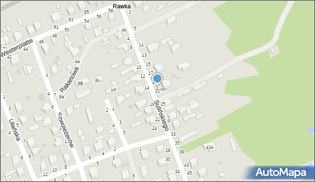 Skierniewice, Sulińskiego Romualda, ppłk. pil., 21, mapa Skierniewic