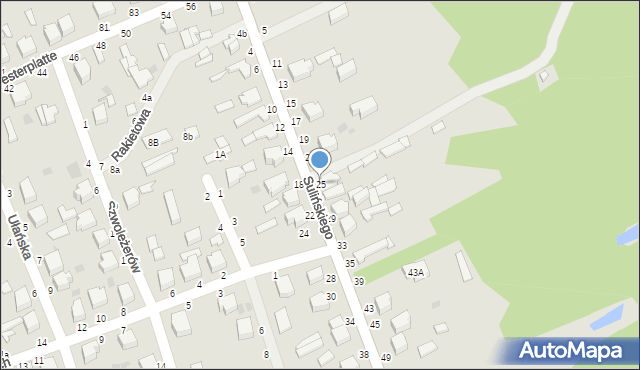 Skierniewice, Sulińskiego Romualda, ppłk. pil., 25, mapa Skierniewic