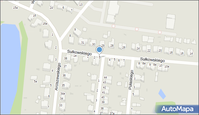 Słupsk, Sułkowskiego Józefa, 3, mapa Słupska