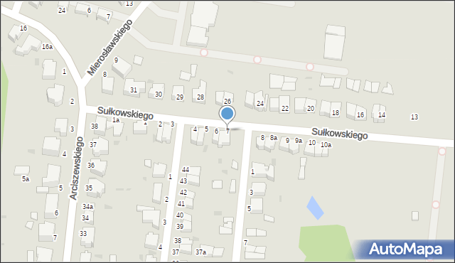 Słupsk, Sułkowskiego Józefa, 7, mapa Słupska