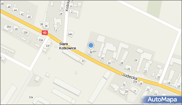 Stare Kotkowice, Sudecka, 34, mapa Stare Kotkowice