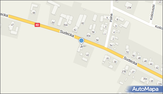 Stare Kotkowice, Sudecka, 45, mapa Stare Kotkowice