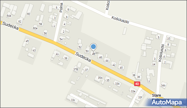Stare Kotkowice, Sudecka, 48, mapa Stare Kotkowice