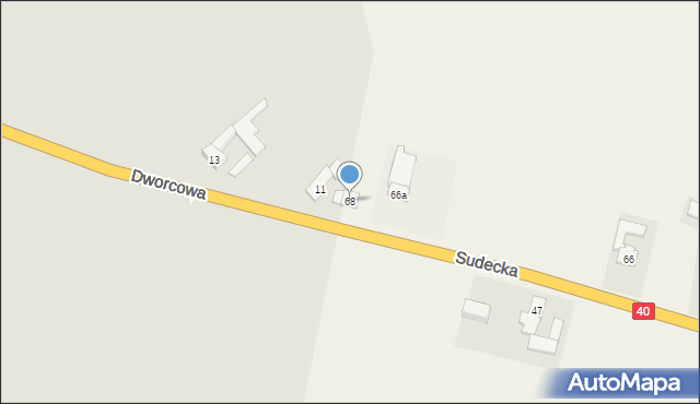 Stare Kotkowice, Sudecka, 68, mapa Stare Kotkowice