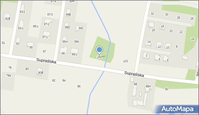 Studzianki, Supraślska, 101, mapa Studzianki