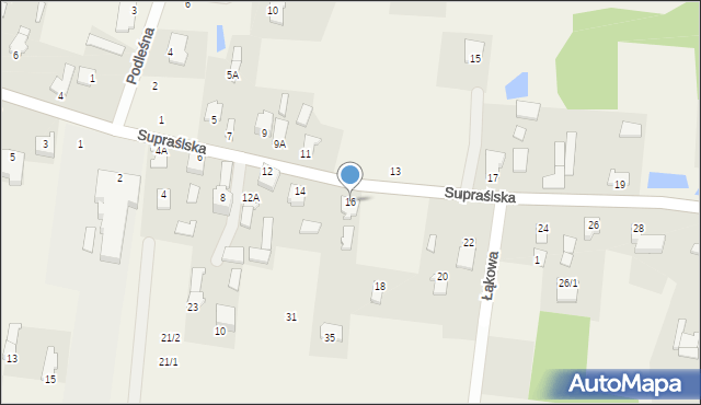 Studzianki, Supraślska, 16, mapa Studzianki