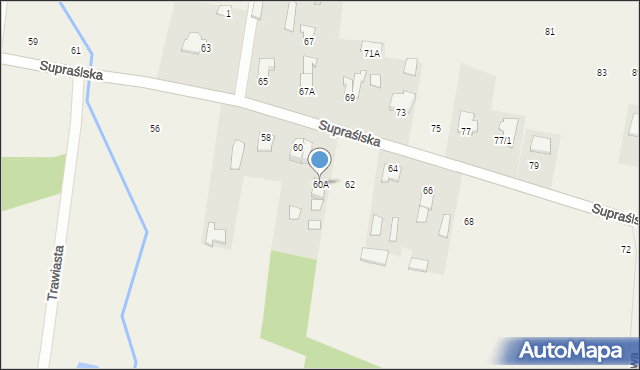 Studzianki, Supraślska, 60A, mapa Studzianki