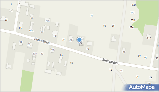 Studzianki, Supraślska, 77A, mapa Studzianki