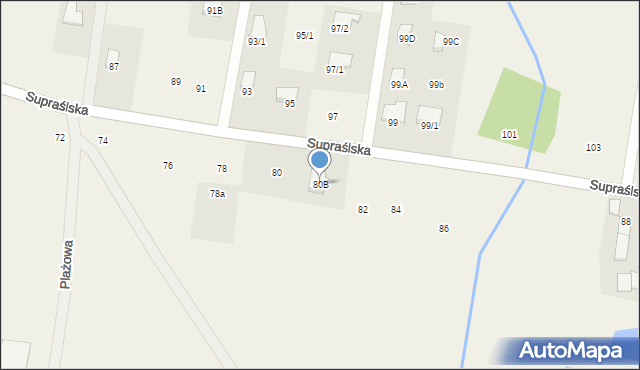 Studzianki, Supraślska, 80B, mapa Studzianki