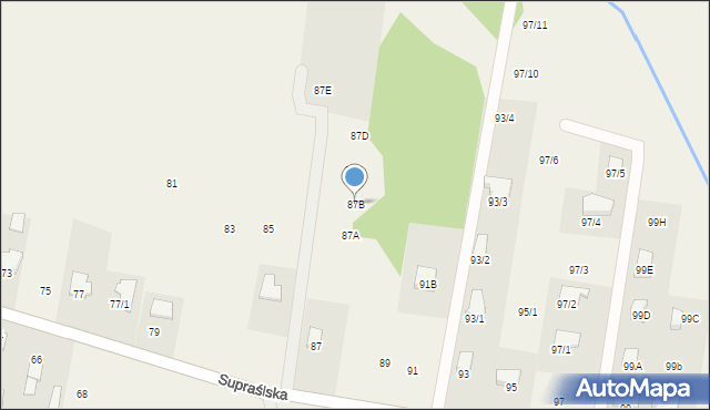 Studzianki, Supraślska, 87B, mapa Studzianki