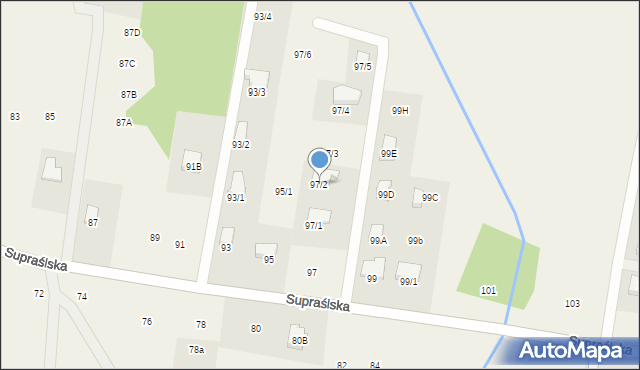 Studzianki, Supraślska, 97/2, mapa Studzianki