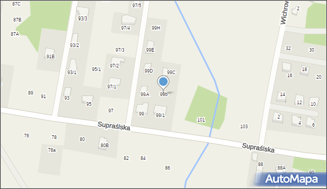 Studzianki, Supraślska, 99b, mapa Studzianki