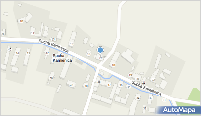 Sucha Kamienica, Sucha Kamienica, 17, mapa Sucha Kamienica