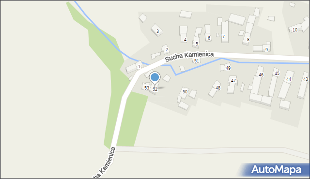 Sucha Kamienica, Sucha Kamienica, 52, mapa Sucha Kamienica