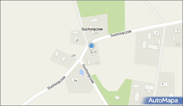 Suchoręczek, Suchoręczek, 9, mapa Suchoręczek