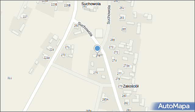 Suchowola, Suchowola, 276, mapa Suchowola