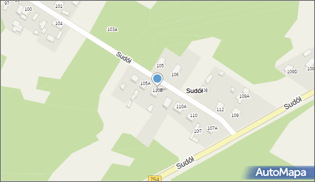 Sudół, Sudół, 110B, mapa Sudół