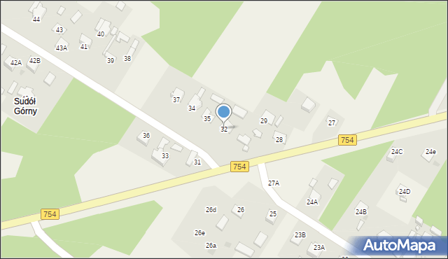 Sudół, Sudół, 32, mapa Sudół