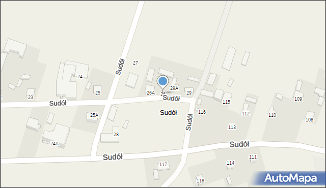 Sudół, Sudół, 26, mapa Sudół