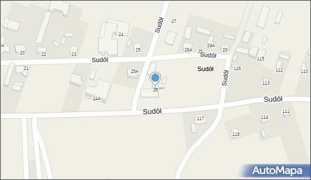 Sudół, Sudół, 28, mapa Sudół