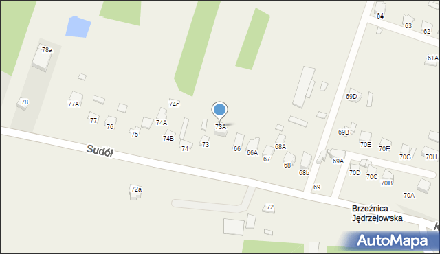Sudół, Sudół, 73A, mapa Sudół
