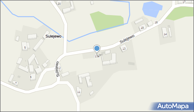 Sulejewo, Sulejewo, 13a, mapa Sulejewo