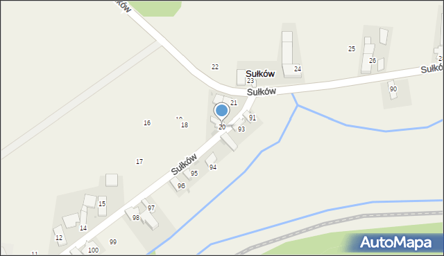 Sułków, Sułków, 20, mapa Sułków