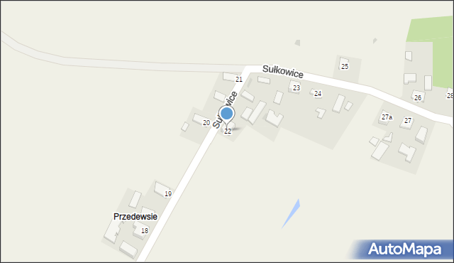 Sułkowice, Sułkowice, 22, mapa Sułkowice