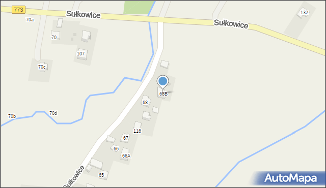 Sułkowice, Sułkowice, 68B, mapa Sułkowice