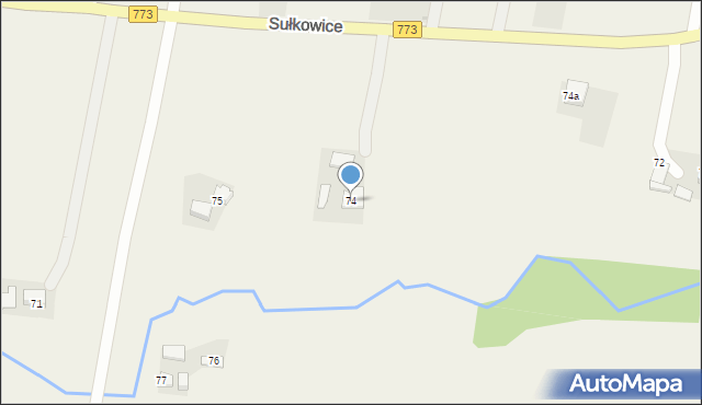 Sułkowice, Sułkowice, 74, mapa Sułkowice