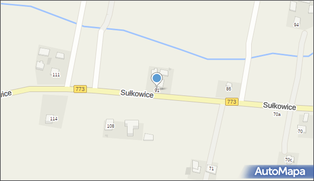 Sułkowice, Sułkowice, 91, mapa Sułkowice