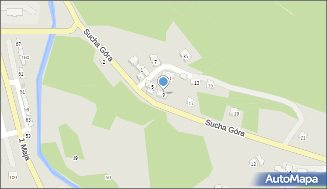 Sułkowice, Sucha Góra, 9, mapa Sułkowice