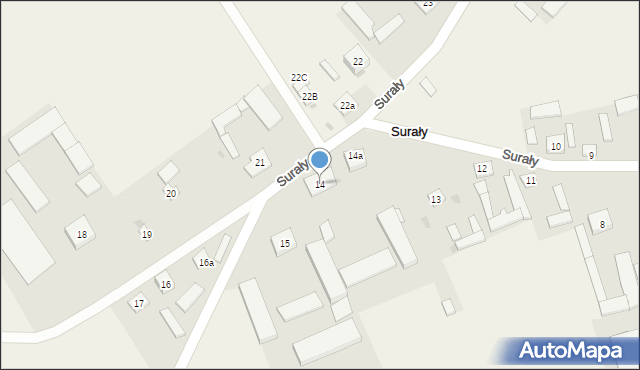 Surały, Surały, 14, mapa Surały