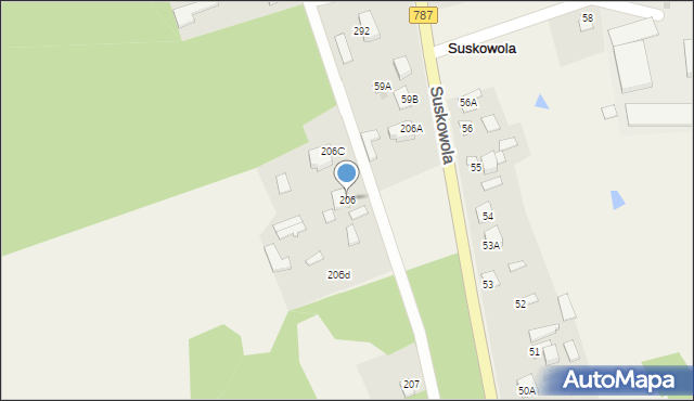 Suskowola, Suskowola, 206, mapa Suskowola