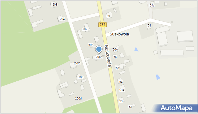 Suskowola, Suskowola, 206A, mapa Suskowola