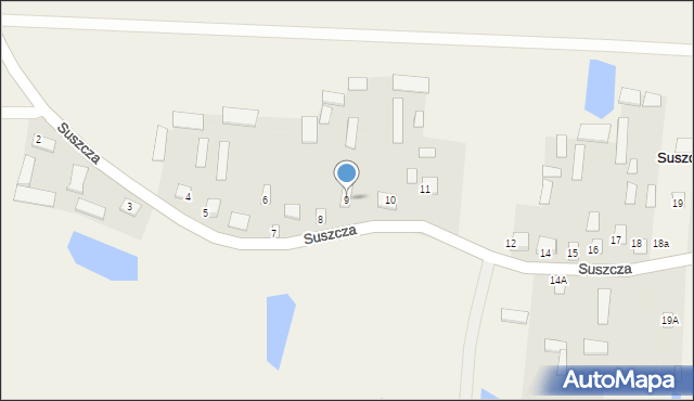 Suszcza, Suszcza, 9, mapa Suszcza